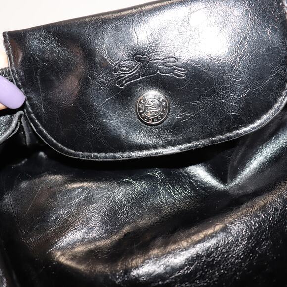 Longchamp Le Pliage Cuir Black Leather Tote w/ Color Strap - Picture 6 of 8